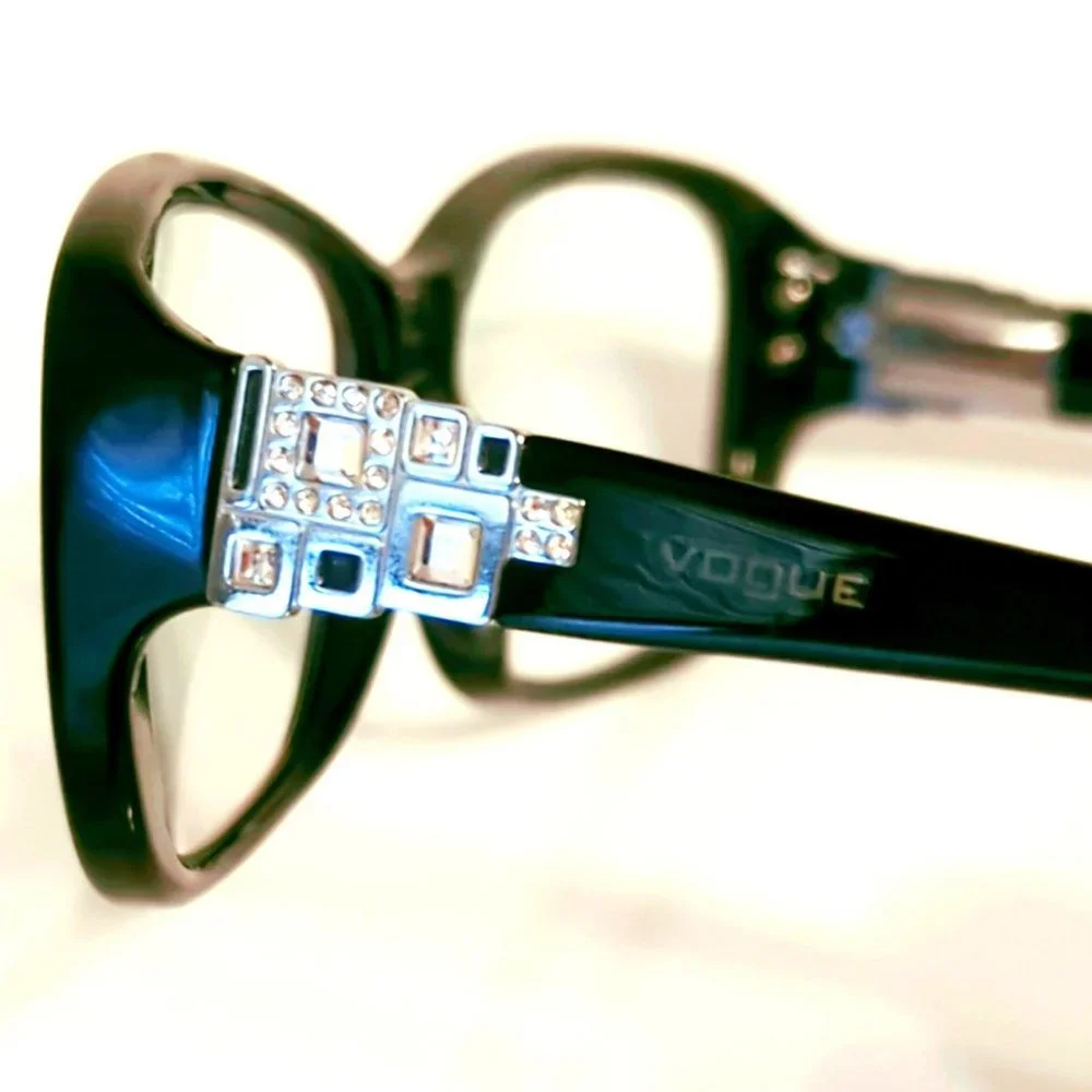 Vogue Eyeglasses Frames VO 2842-B W44 Black Silver Square Full Rim 51-16-135